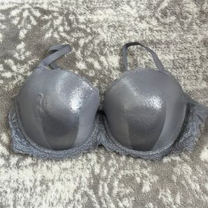 Victorias Secret Dream Angels Demi Bra silver lace shimmer 38C